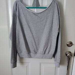Grey Terry Fabletics Off-Shoulder Sweatshirt
